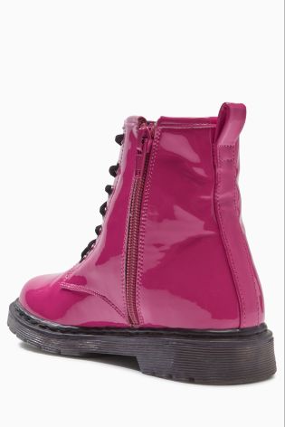 Pink Patent Lace-Up Boots (Older Girls)